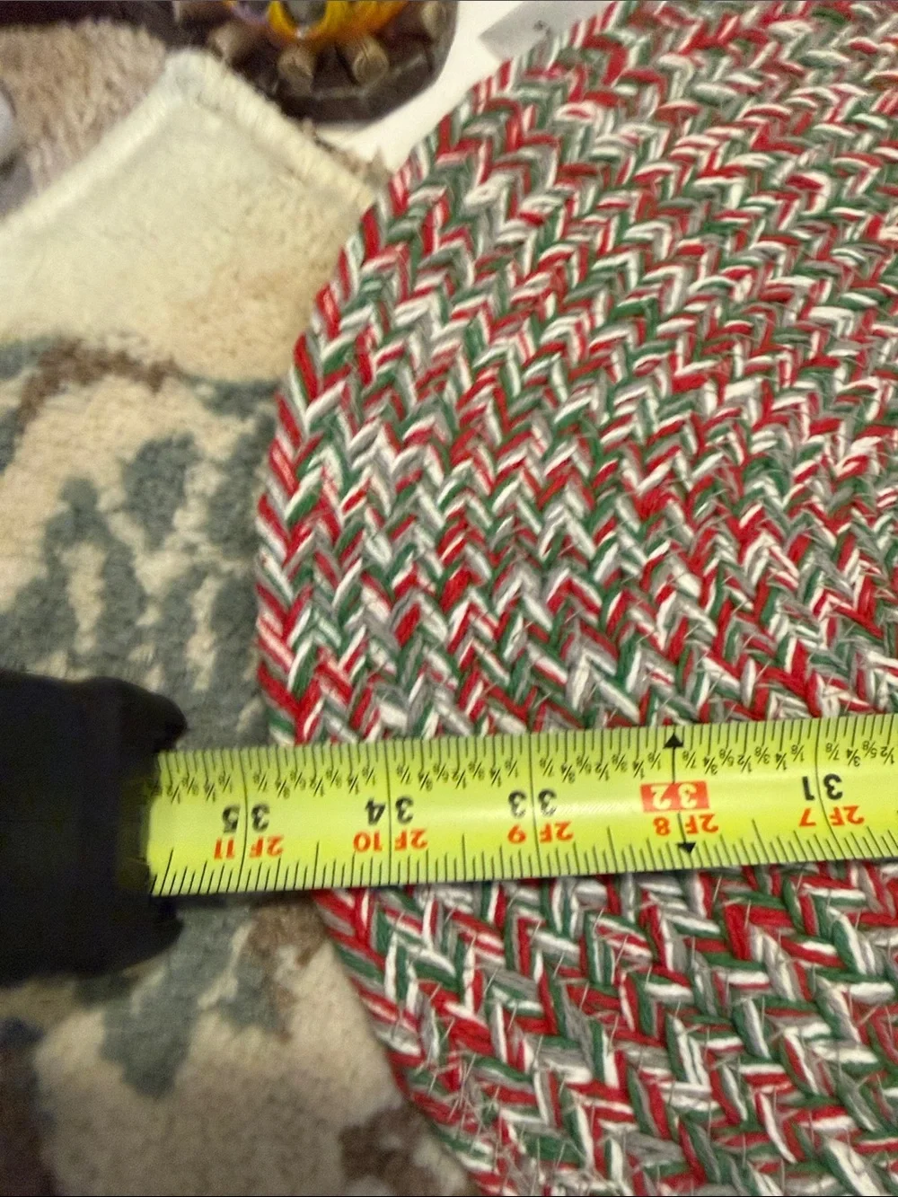 Woven Chevron Table Runner in Red, Green & White Xmas vibes